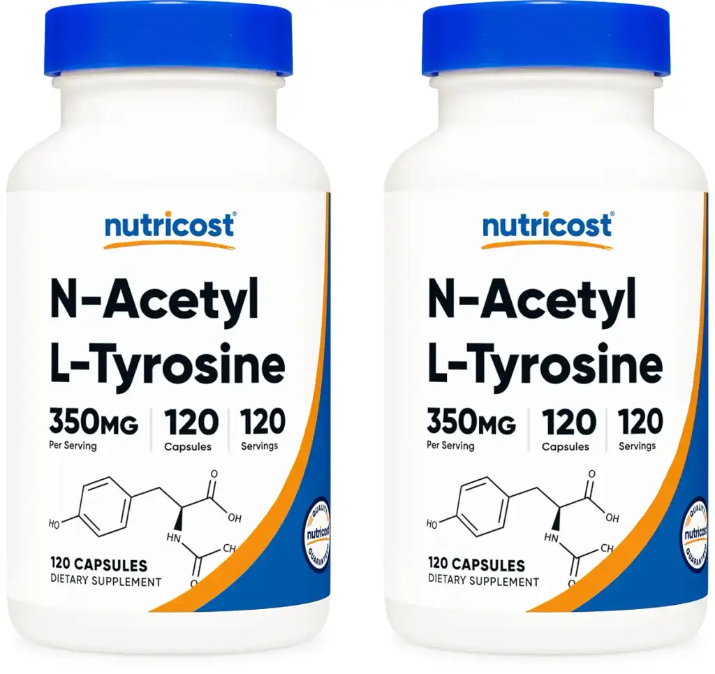 Nutricost N-Acetyl L-Tyrosine (NALT) 350mg 120 Capsules (2 Bottles) - Gluten Free Non-GMO 120 Count (Pack of 2)