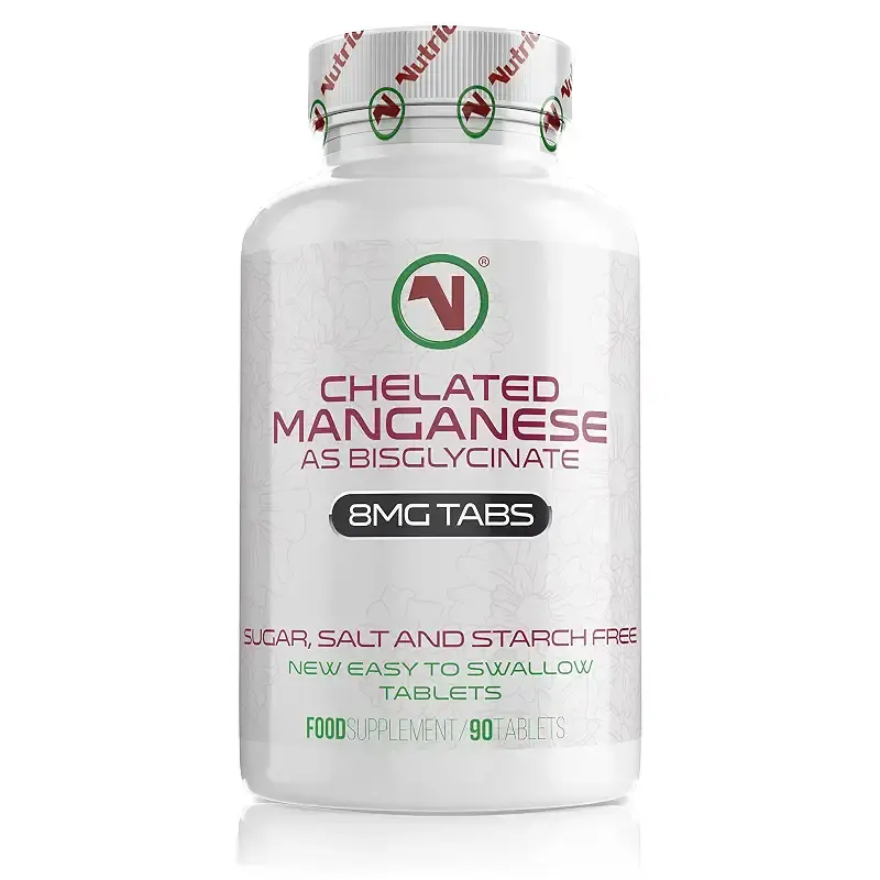 Nutriodol Chelated Manganese Bisglycinate Tablets | 90 Tablets Per Bottle | Half Tablet Per Day | Essential Trace Mineral | Suitable for Vegans