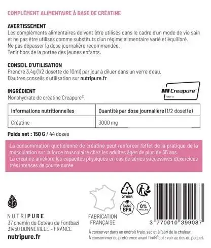 Nutripure | Creapure Creatine Monohydrate Powder 100% Pure | Neutral Taste | Vegan — Sports Nutrition