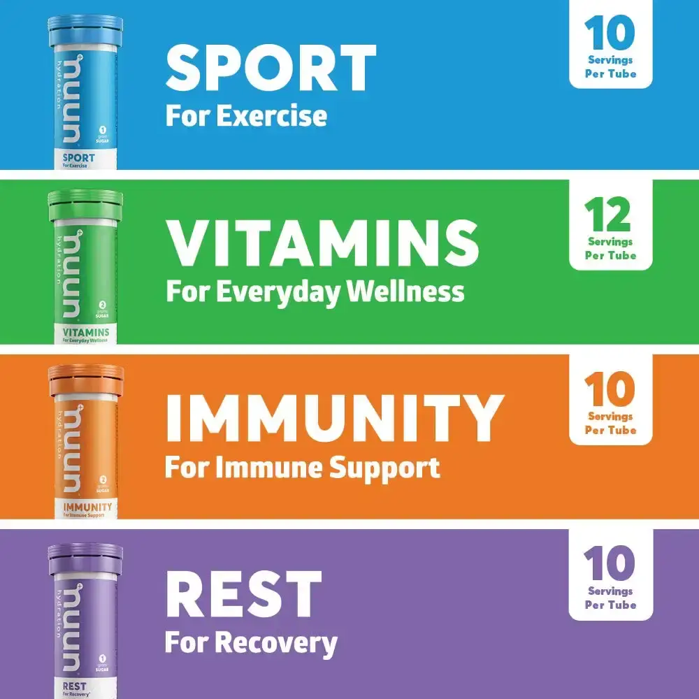 Nuun Complete Pack Sport, Vitamins, Immunity, and Rest Hydration Drink Tablets, Mixed, 42 — Tablets