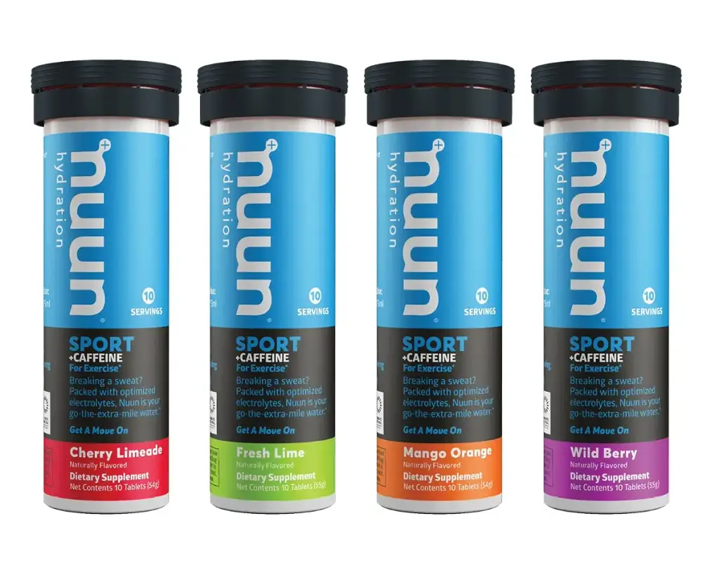 Nuun Sport Caffeine Drink Tablets - Mixed Flavor - 4 Tubes (40 Servings)