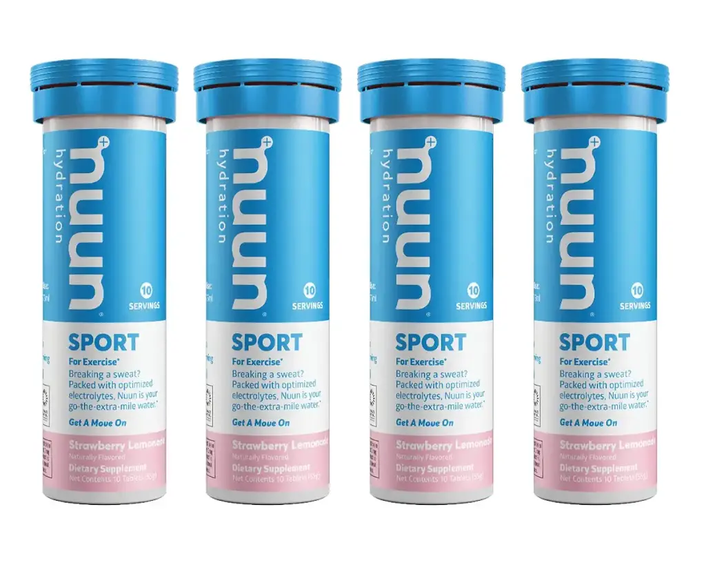 Nuun Sport: Electrolyte Drink Tablets, Strawberry Lemonade, 10 Count (Pack of 4) Strawberry Lemonade 10 Count (Pack of 4)