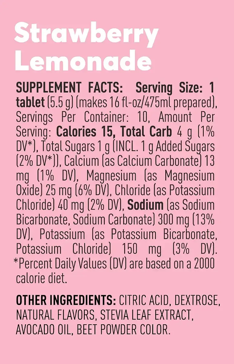 Nuun Sport: Electrolyte Drink Tablets, Strawberry Lemonade, 10 Count (Pack of 4) — Tablets