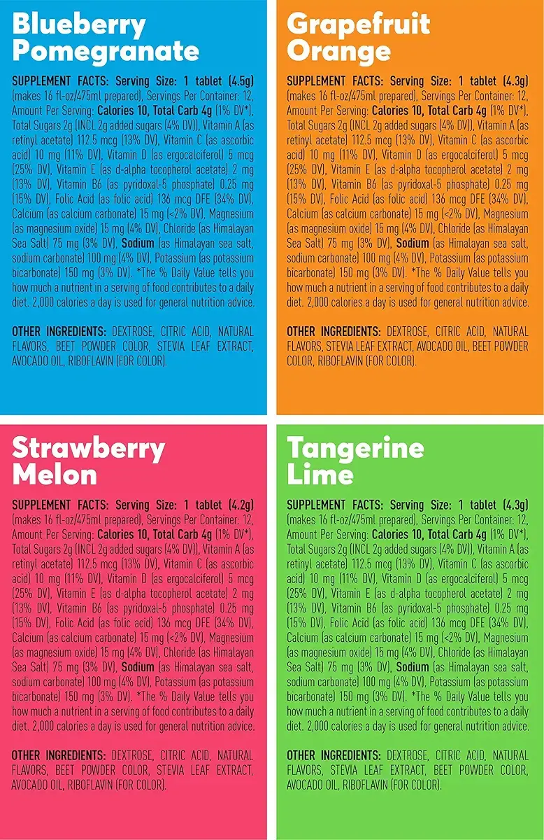 Nuun Vitamins + Electrolyte Drink Tablets - Mixed Fruit - 4 Tubes (48 Servings) — Tablets