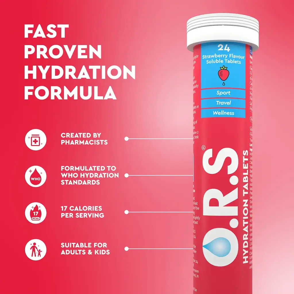 O.R.S Hydration Tablets with Electrolytes Vegan Gluten and Lactose Free Formula — Tablets