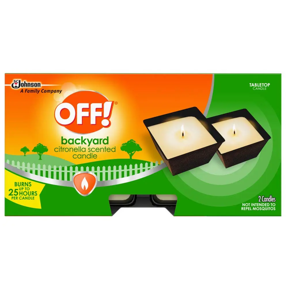 OFF! Backyard Citronella Scented Candle, Ambiance Enhancing Centerpiece, Burns for up to 25 Hours, 16 oz ( Pack of 2)