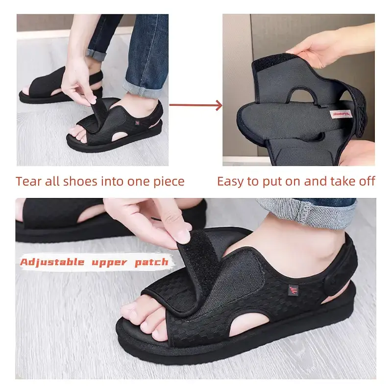Open Toe Diabetic Sandals for Men and Women Widened Feet Arthritis Shoes Edema Shoes — KUMUROETA