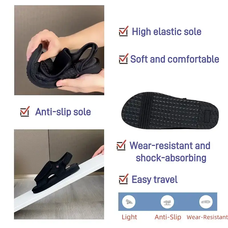 Open Toe Diabetic Sandals for Men and Women Widened Feet Arthritis Shoes Edema Shoes — Body Support