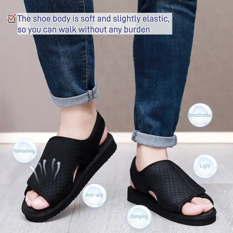 Open Toe Diabetic Sandals for Men and Women Widened Feet Arthritis Shoes Edema Shoes — Body Support