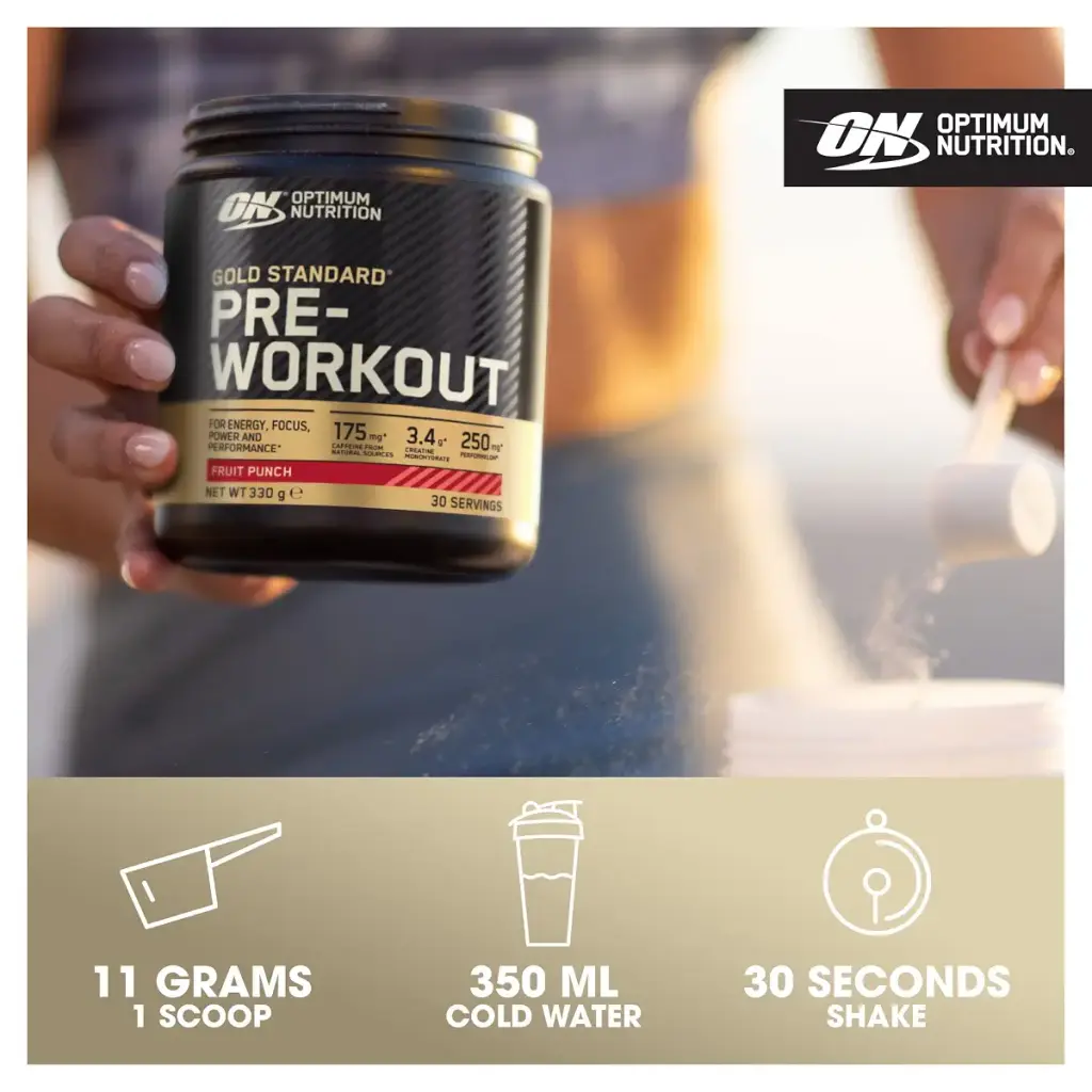 Optimum Nutrition Gold Standard Pre Workout Green Apple Flavoured Powder 330g — Sports Nutrition