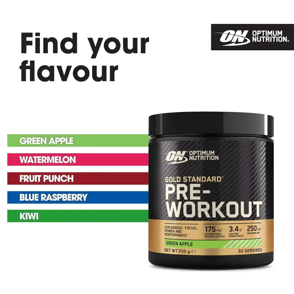 Optimum Nutrition Gold Standard Pre Workout Green Apple Flavoured Powder 330g — 330 g