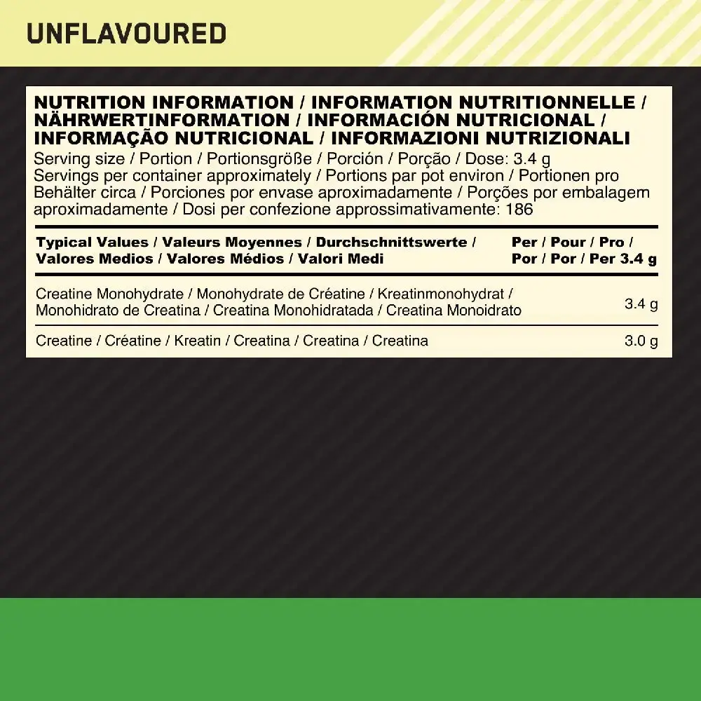 Optimum Nutrition Micronised Creatine Powder 100% Pure Creatine Monohydrate Powder for — Unflavoured