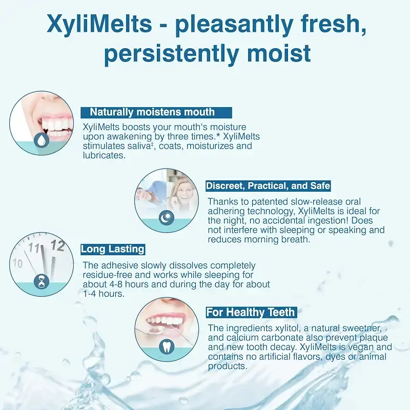 OraCoat XyliMelts Dry Mouth Relief Moisturizing Oral Adhering Discs Mild Mint with — Oral Care