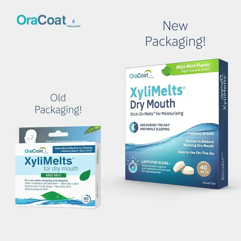 OraCoat XyliMelts Dry Mouth Relief Moisturizing Oral Adhering Discs Mild Mint with — Oral Care