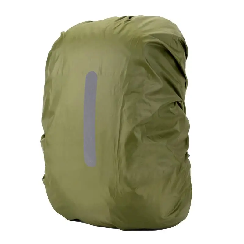 Orga Neat Waterproof Rain Cover for 18-25L Backpack w/Reinforced Rainproof Layer & Reflective Strip & Storage Bag Built-in Anti-Slip Cross Buckle Straps for Cycling Travel Hiking Camping-Army Green