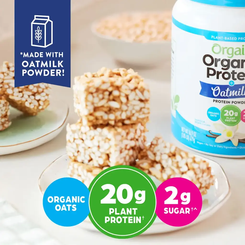 Orgain Vegan Protein Powder + Oatmilk, Vanilla Bean, 20g of Plant Based Protein, 2g of — Powder