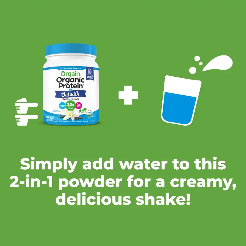 Orgain Vegan Protein Powder + Oatmilk, Vanilla Bean, 20g of Plant Based Protein, 2g of — Sports Nutrition