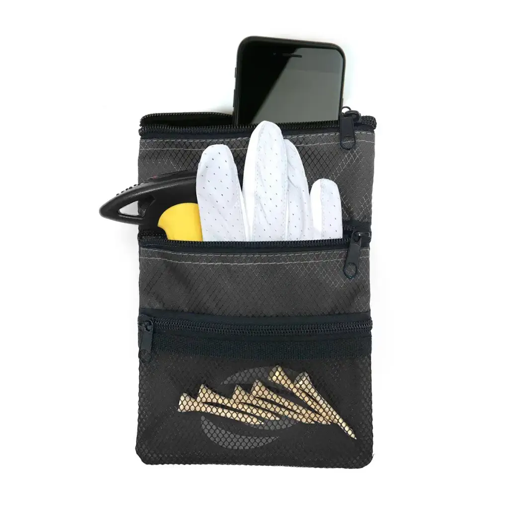Orlimar Detachable Golf Accessory Pouch, 3 Zippered Pockets for Valuables and Golf — Orlimar