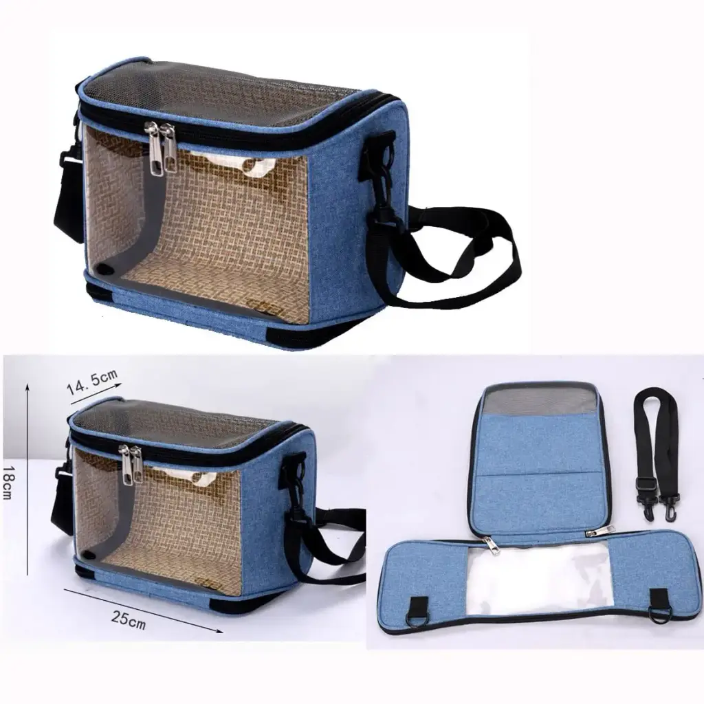Osindii Bird Travel Cage Small Animals Hamster Carrier Bag PVC Transparent Parrots Travel — Pet