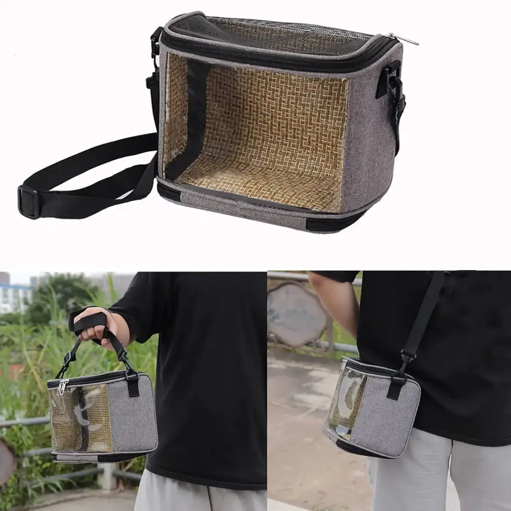 Osindii Bird Travel Cage Small Animals Hamster Carrier Bag PVC Transparent Parrots Travel — Osindii