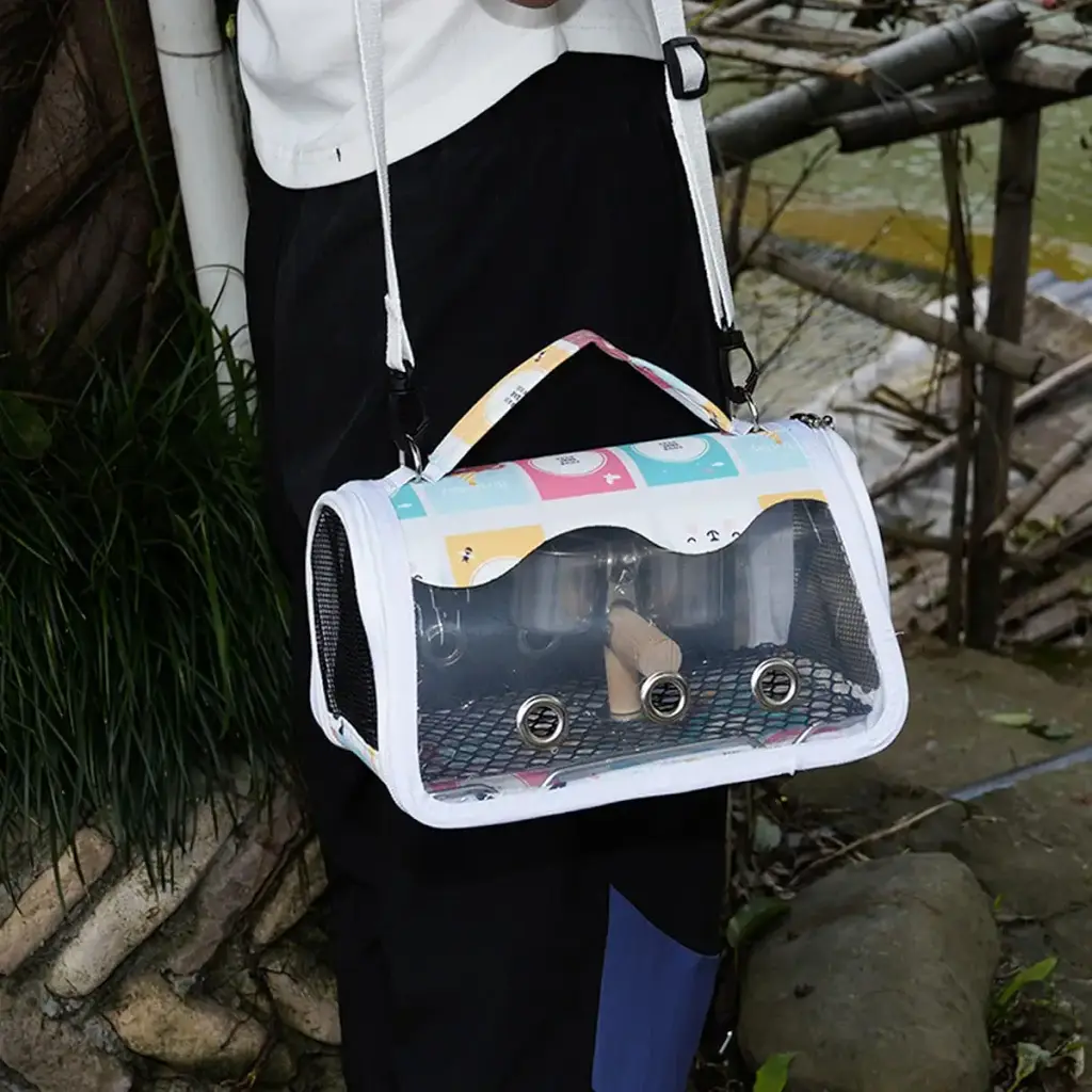 oueyfer Parrot Handbags with Standing Perch Breathable Outdoor Parrots Carry Bag Shoulder — Pet