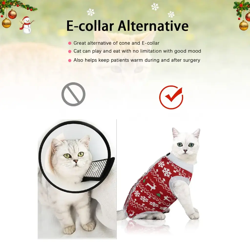 oUUoNNo Cat Wound Surgery Recovery Suit for Abdominal Wounds or Skin Diseases, After — Pet