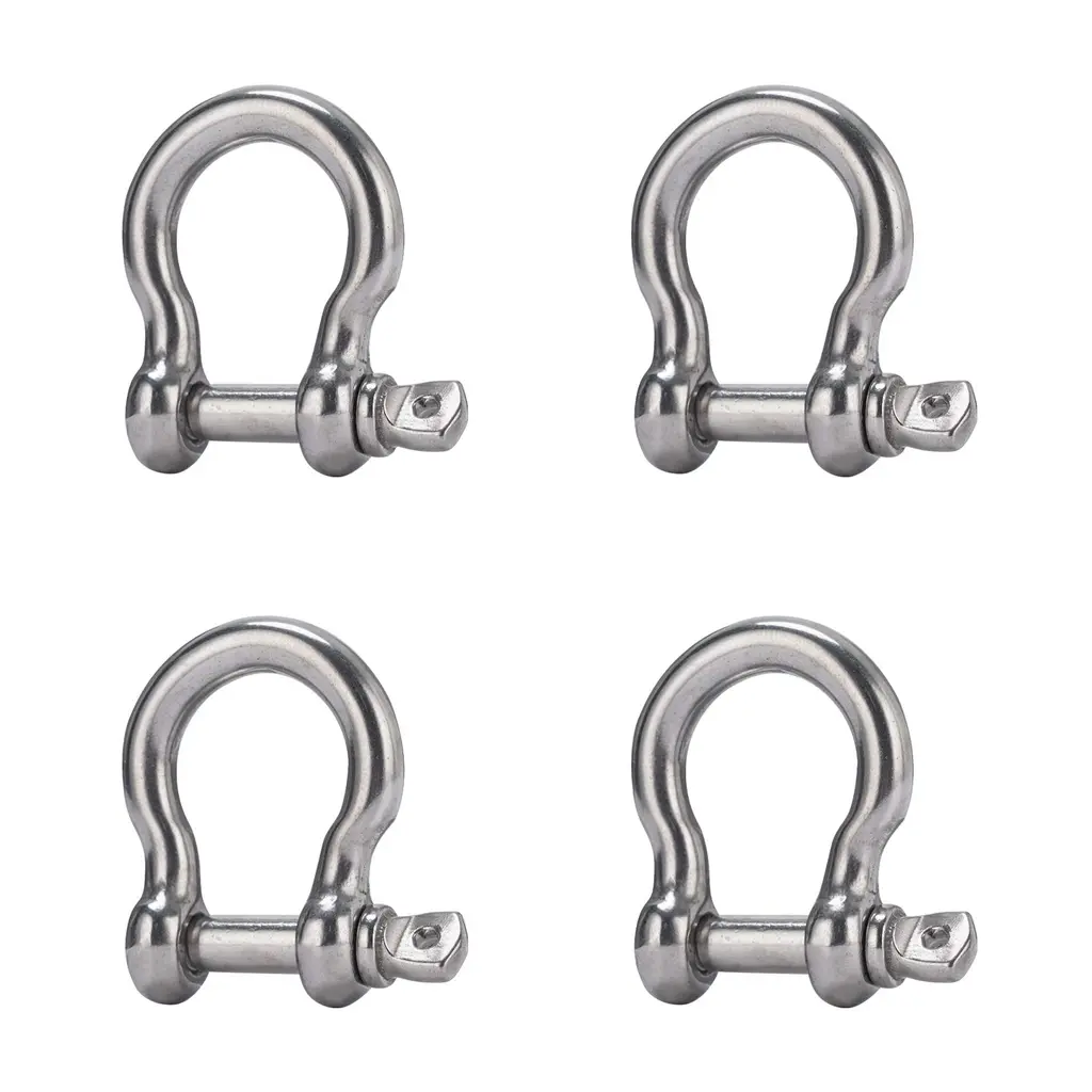 OWAYOTO Screw Pin Anchor Shackle 5/16 Inch 8mm 304 Stainless Steel Heavy Duty 4pcs