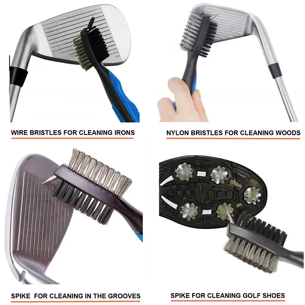 Pack of 2 Golf Club Brush and Groove Cleaner Brush Brushes for Golf Shoes/Golf — BettGolf