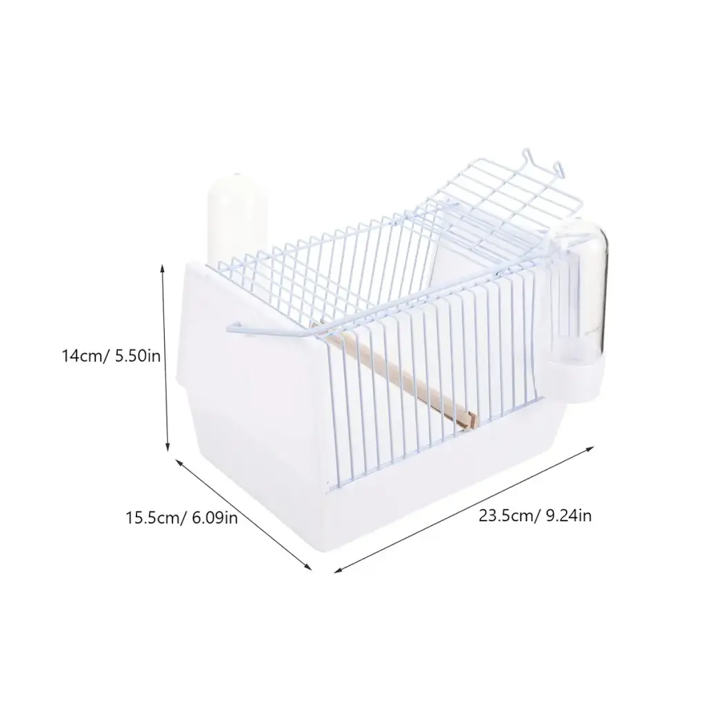 Pet Bird Cage Bird Carrier Cage Portable Parrot Travel Cage with Wooden Perch and Water — Pet