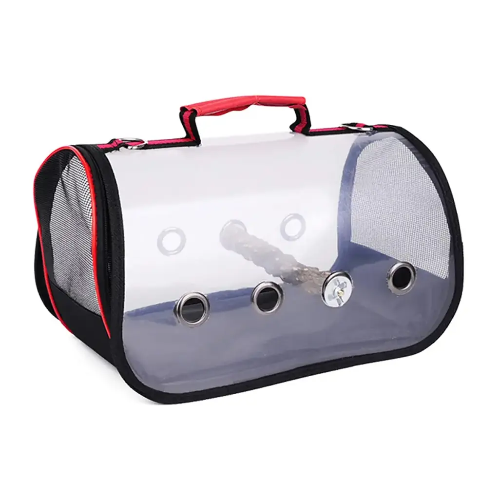 Pet Birds Bag Lightweight Bird Carrier PVC Transparent Travel Cage Foldable Ventilation — Pet