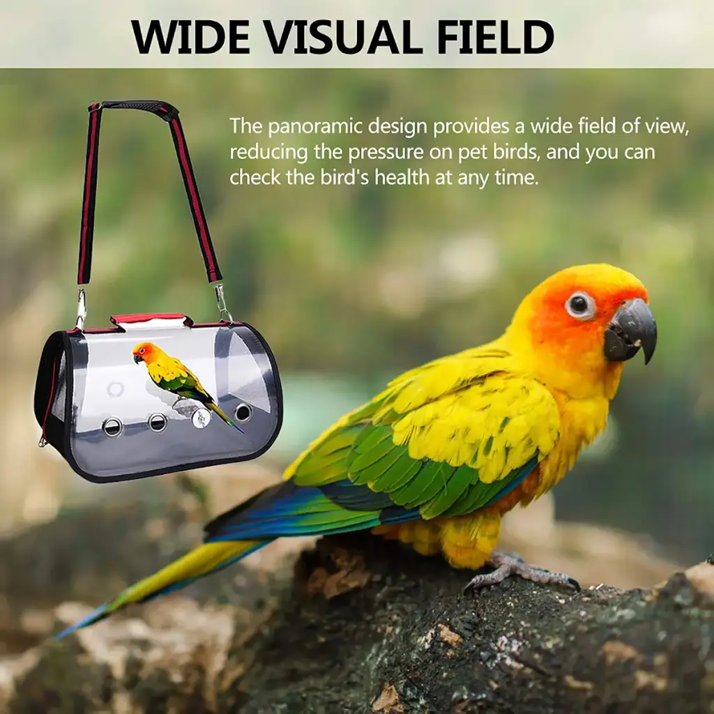Pet Birds Bag Lightweight Bird Carrier PVC Transparent Travel Cage Foldable Ventilation — Pet