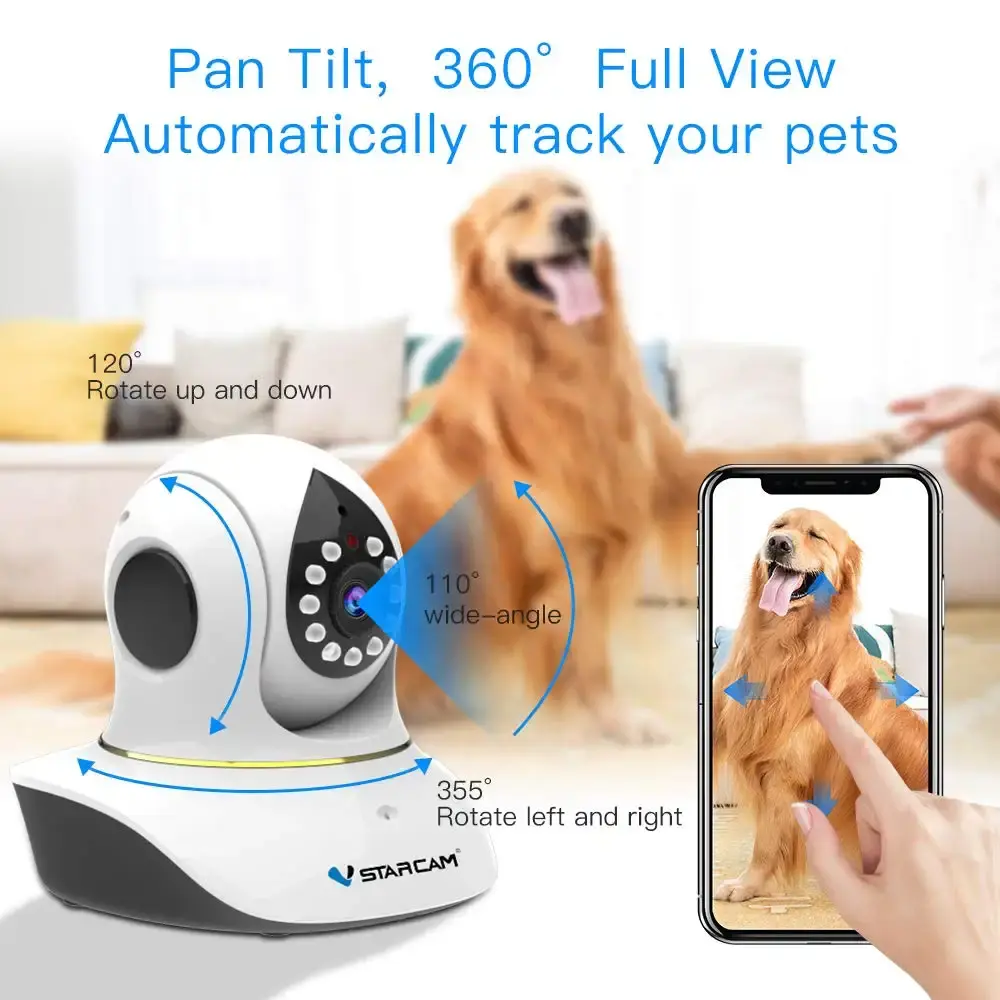 Pet Camera, VStarcam Cat Camera with Laser Wireless Dog Camera 1080P Cat Toys, Night — Pet