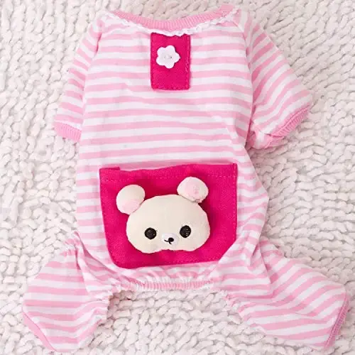 Pet Dog Pajamas Soft Cotton Shirt Jumpsuit Cute Overall Doggy Cat Strip Clothes Apparel — Petall