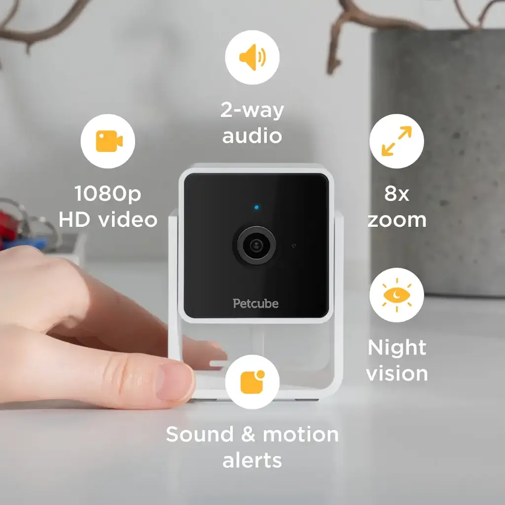 Petcube Cam Indoor Wi-Fi Pet and Security Camera with Phone App, Pet Monitor with 2-Way — Pet