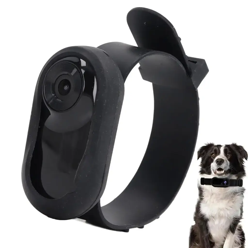 Pets collar camera Full HD 4k cat dog Tracker collar with 120 degrees wide angle small — Pet