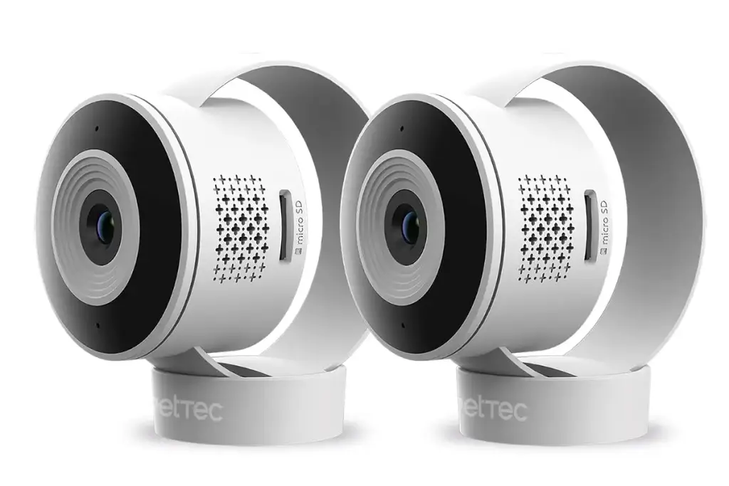 Pettec cam lite 2er set |Monitoring camera for pets with app motion detector & cell phone transmission |WIFI camera |WLAN camera indoor with night vision |Dog camera pet camera set 2x cam lite