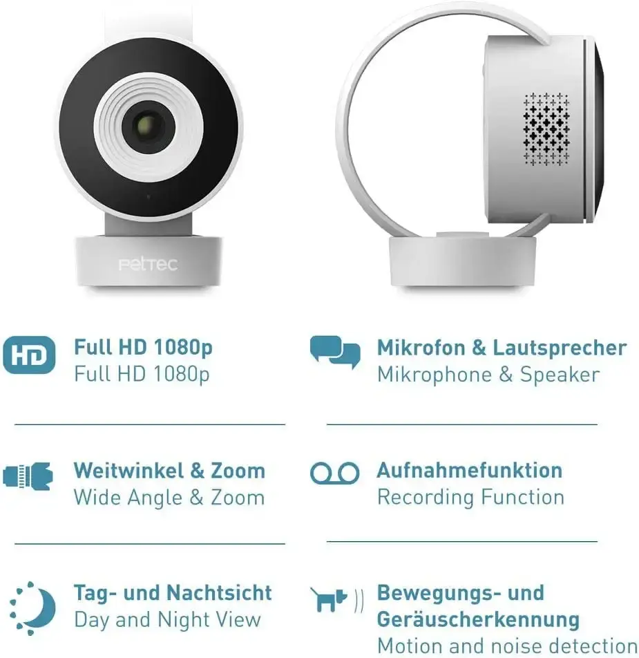 Pettec cam lite 2er set |Monitoring camera for pets with app motion detector & cell phone — Pet
