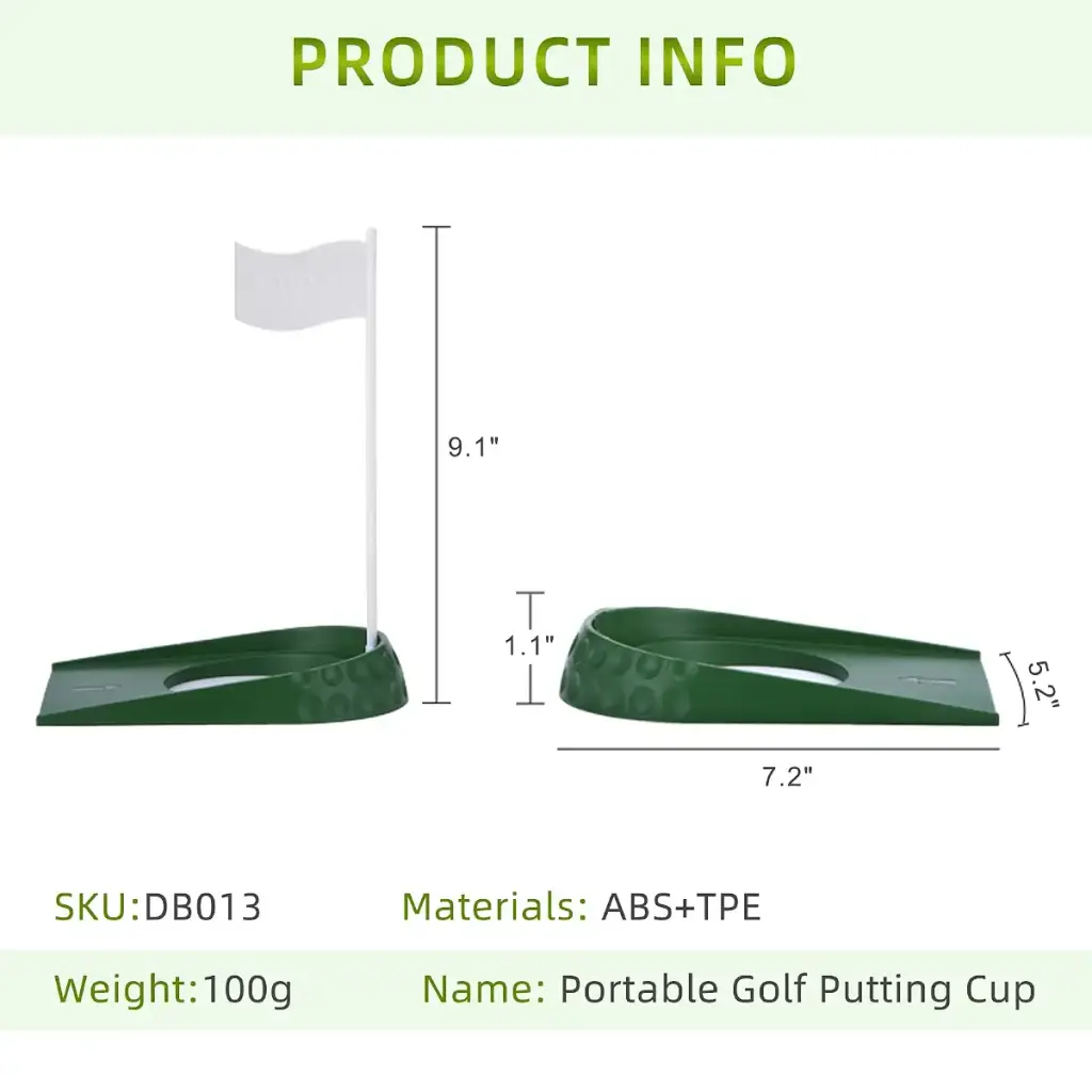 PGM Golf Putting Cup and Flag Putt Training Hole All-Direction Surface Regulation — Golf