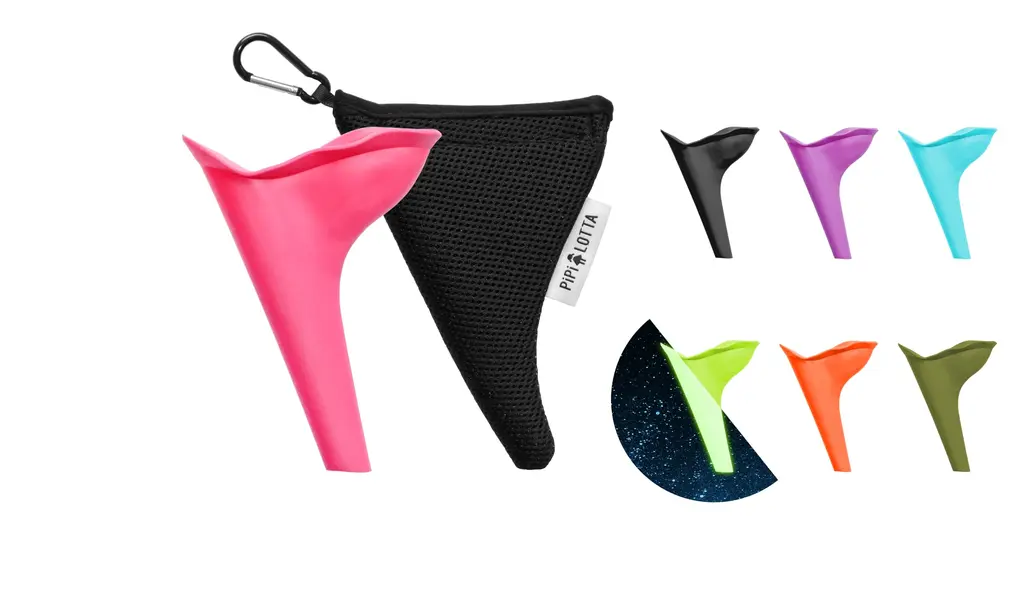 Pipilotta Frauenurinal for on the goPinkehilfe while standing for festival camping travel with protective cover |Reusable urinella |Urinal for women (pink)