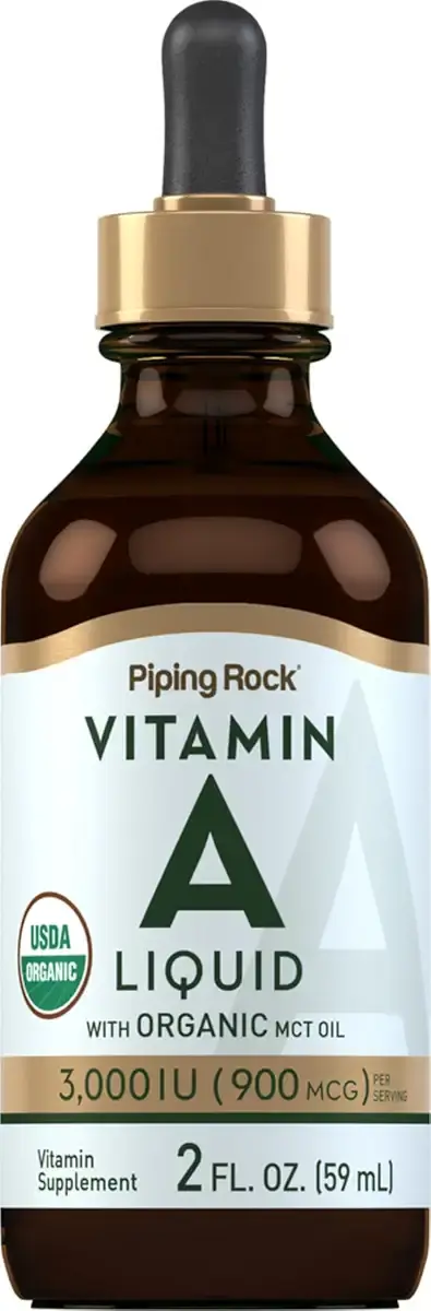 Piping Rock Vitamin A Liquid Drops | 2 fl oz | with Organic MCT Oil | Non-GMO Gluten Free Supplement