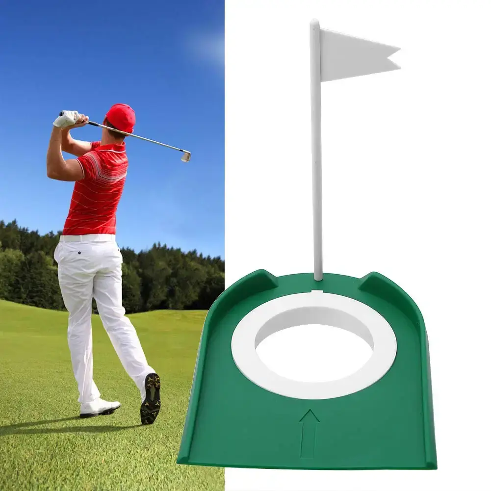 Plastic Golf Putting Cup Practice Aids with Adjustable Hole and Flag Indoor & Outdoor — Golf