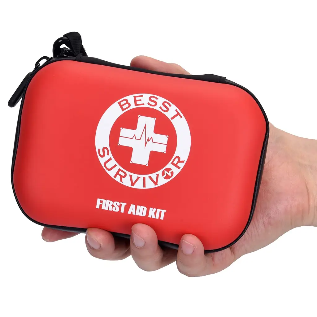 Portable First Aid Kit -Small First Aid Kit, Compact Medical Kits with Compartments EVA Case for Camping, Hiking, Car, Home,Sports - Emergency & Medical Supplies