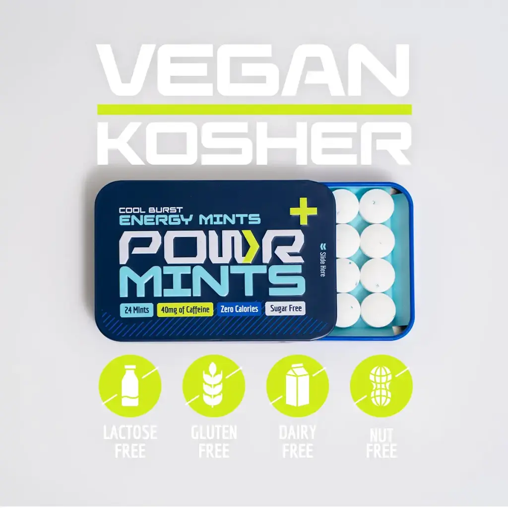 POWR Energy Mints - 24 Mints 40mg of Caffeine Per Mint Sugar Free Zero Calories No — 40 mg