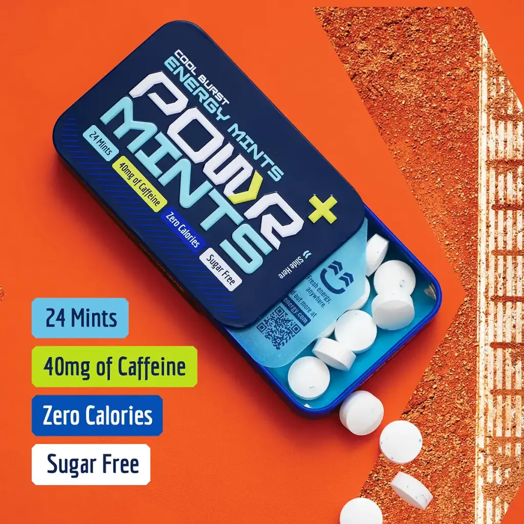POWR Energy Mints - 24 Mints 40mg of Caffeine Per Mint Sugar Free Zero Calories No — Sports Nutrition