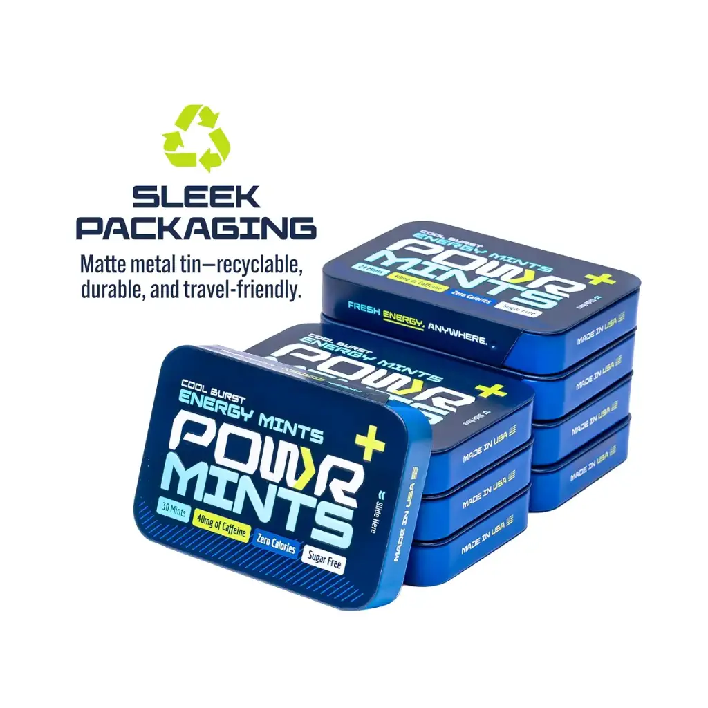 POWR Energy Mints - 24 Mints 40mg of Caffeine Per Mint Sugar Free Zero Calories No — 40 mg