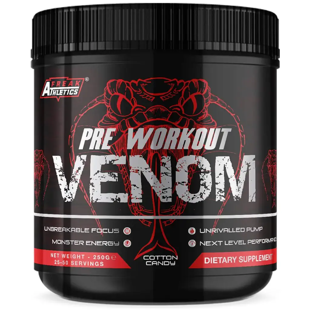 Pre Workout Venom 'Cotton Candy' - The No1 Pump Pre Workout Supplement by Freak Athletics - Elite Level Pre Workout