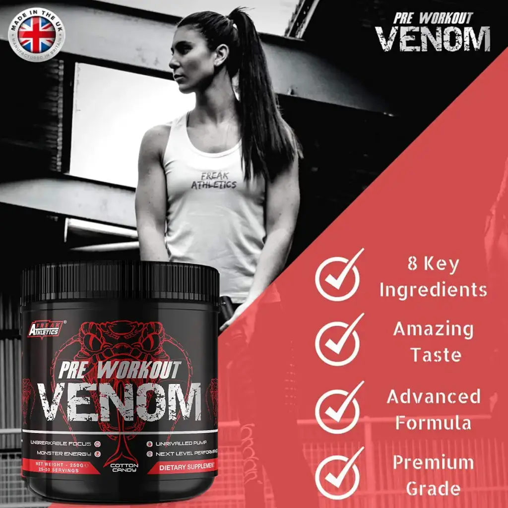 Pre Workout Venom 'Cotton Candy' - The No1 Pump Pre Workout Supplement by Freak Athletics — Powder