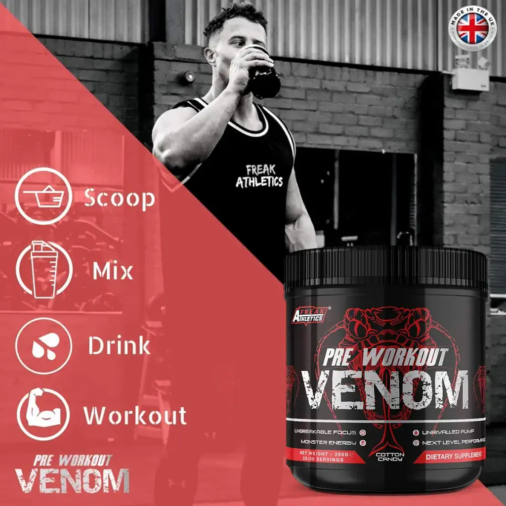 Pre Workout Venom 'Cotton Candy' - The No1 Pump Pre Workout Supplement by Freak Athletics — Sports Nutrition