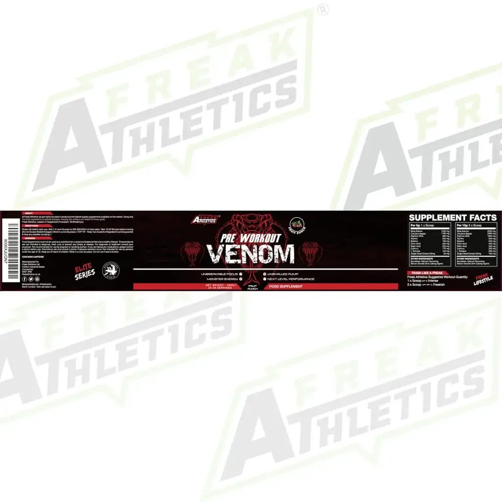 Pre Workout Venom 'Cotton Candy' - The No1 Pump Pre Workout Supplement by Freak Athletics — Powder