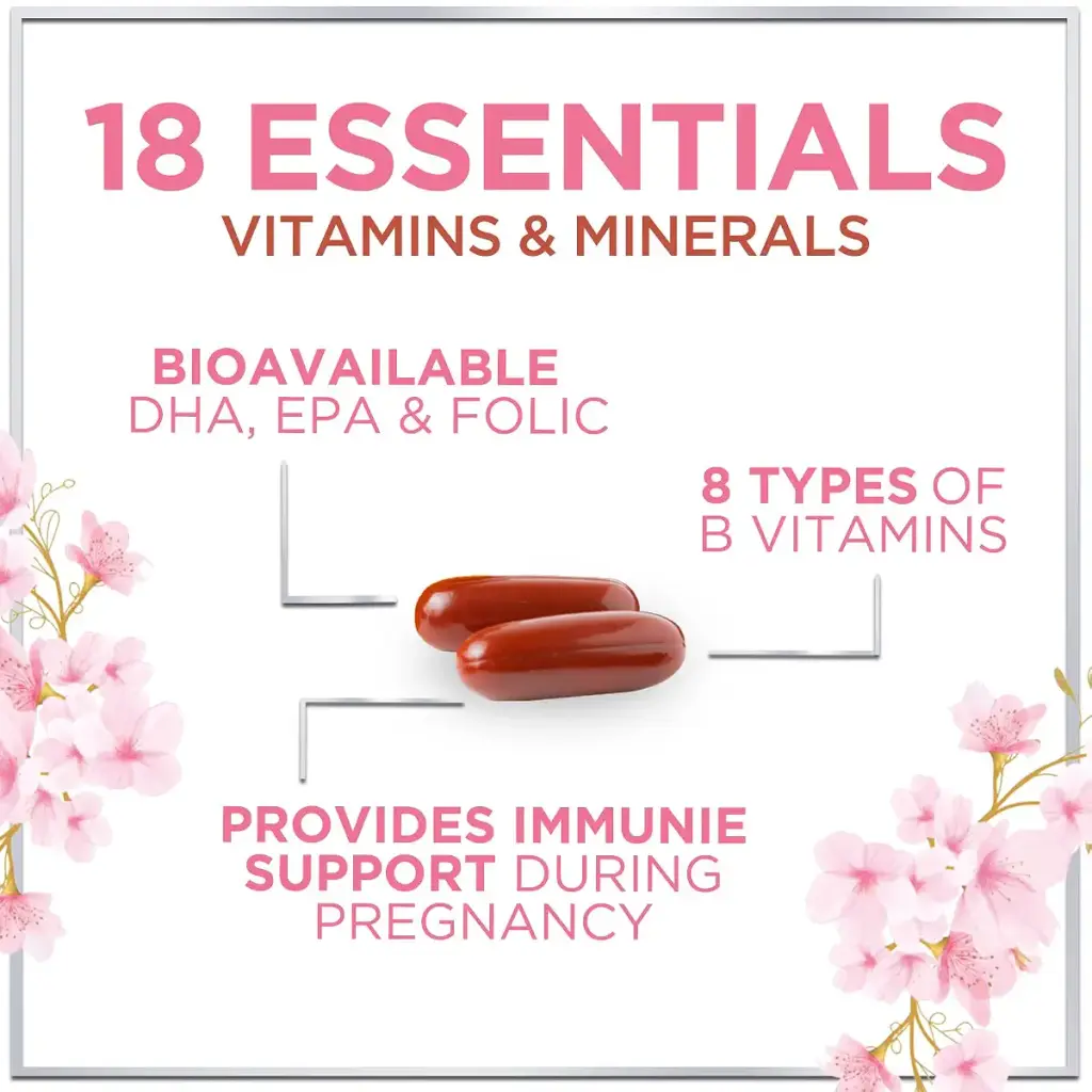 Prenatal Vitamins for Women - Complete Prenatal Multivitamin with Folic Acid & DHA Brain — Softgels